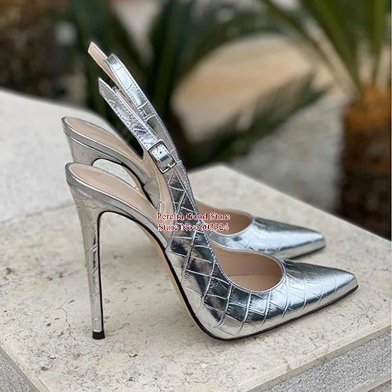 Snakeskin Slingback Pumps