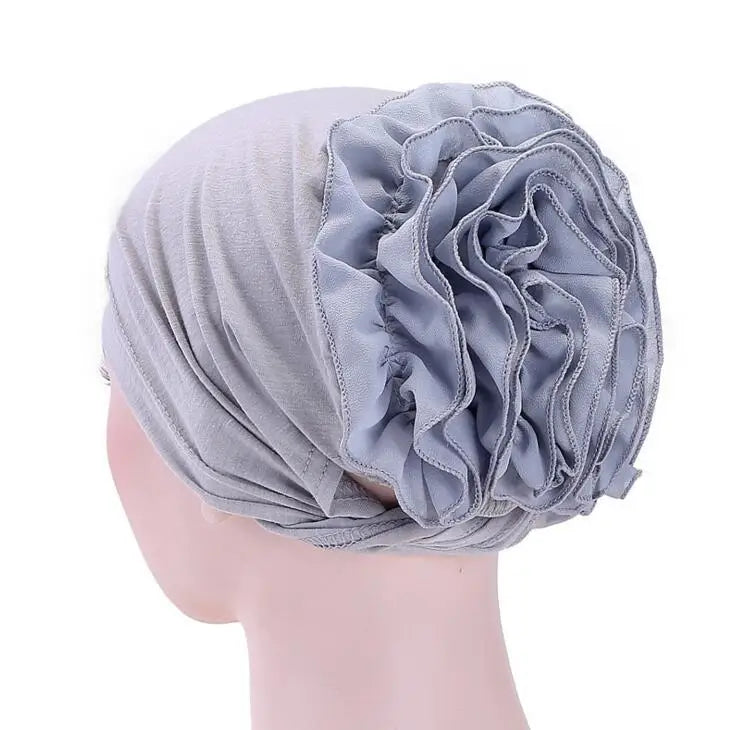 2026 New Fashion Solid Color Muslim Turban Hijab Caps Cotton Chiffon Flowers Arab Wrap Inner Hijabs Bonnet Islamic Headdress