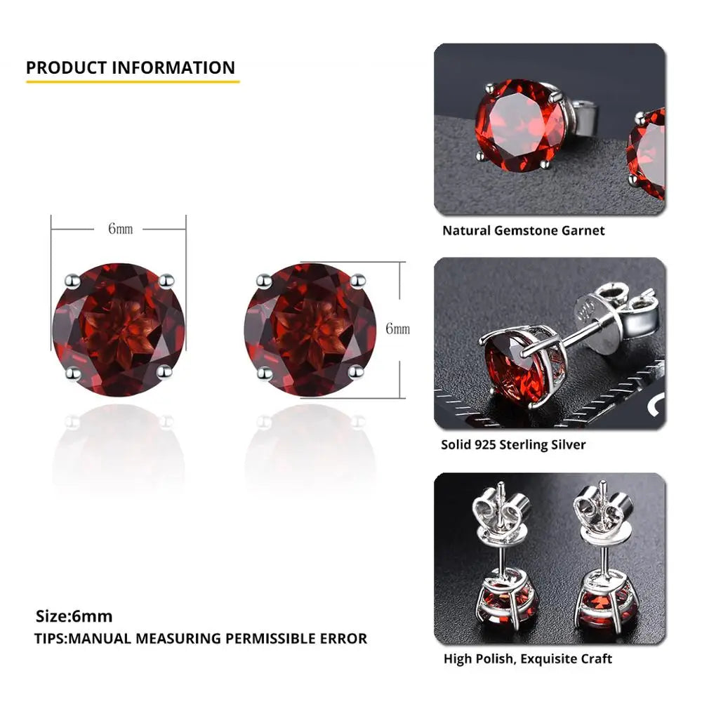 6mm Round 925 Silver Stud Earrings