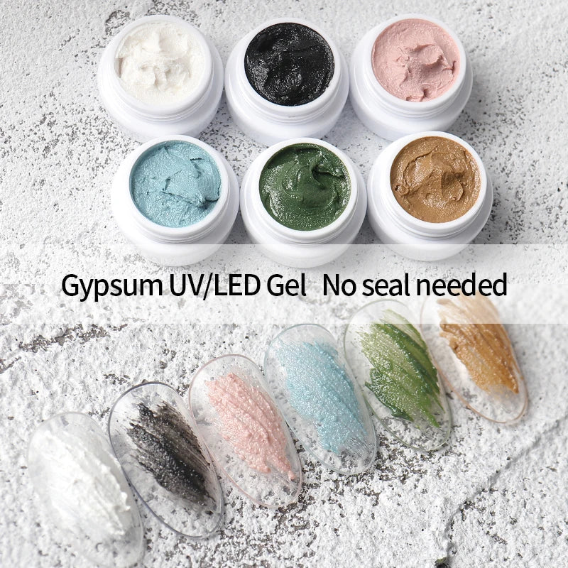 SKVP Newest Drawing Gel Nail Art Plaster Effect 3D Sand Texture No need Top Coat Gel Polish UV Nail Polish Lacquer Varnish