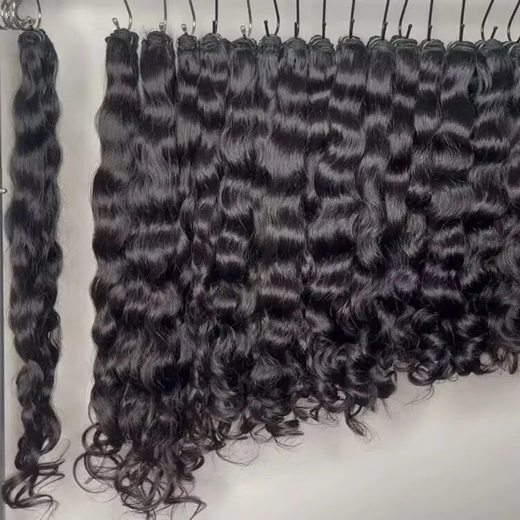 Indan Wavy Curl Human Hair Bundles 30 Inch Raw Vietnamese Hair Virgin Straight Kinky Wholesale Cuticle Aligned Hair for Women