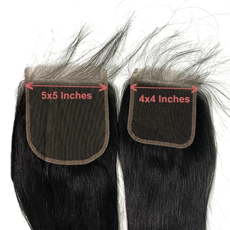 HD Lace Closure Brazilian Body Wave 4x4 5x5 Lace Closure With Baby Hair 100% Human Remy Hair 10"-20" AliQueen Hair