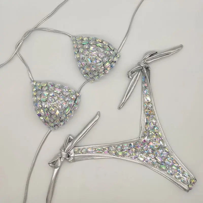 venus vacation Bandage Rhinestone Bikini