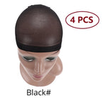 Nunify 6 Colors Beige Brown Black Nylon Wig Caps For Women 2Pcs Stocking Wig Caps Stretchy Nylon Close End Wig Cap