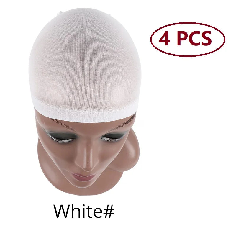 Nunify 6 Colors Beige Brown Black Nylon Wig Caps For Women 2Pcs Stocking Wig Caps Stretchy Nylon Close End Wig Cap