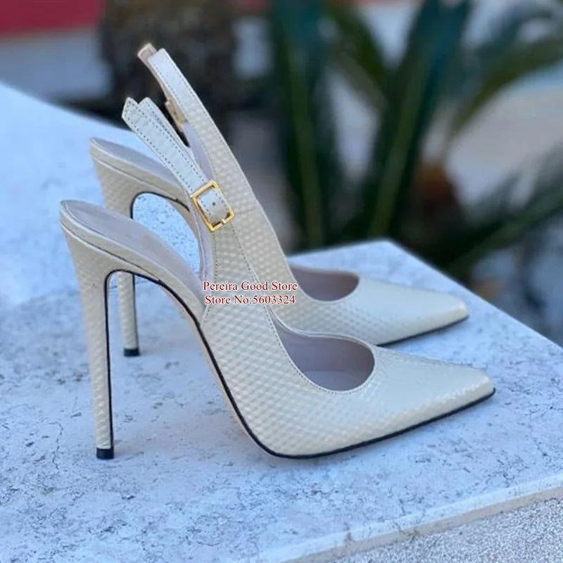 Snakeskin Slingback Pumps