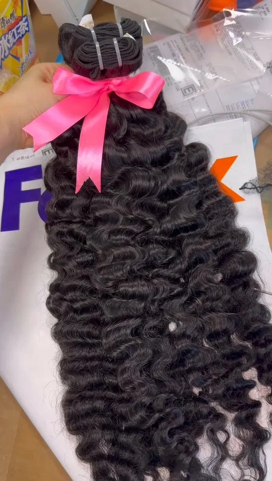 Indan Wavy Curl Human Hair Bundles 30 Inch Raw Vietnamese Hair Virgin Straight Kinky Wholesale Cuticle Aligned Hair for Women