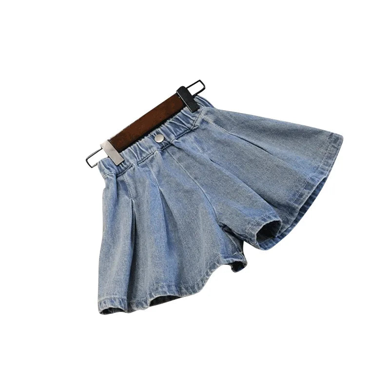 Denim Pleated Skirt