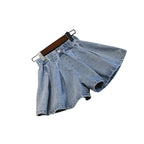 Denim Pleated Skirt