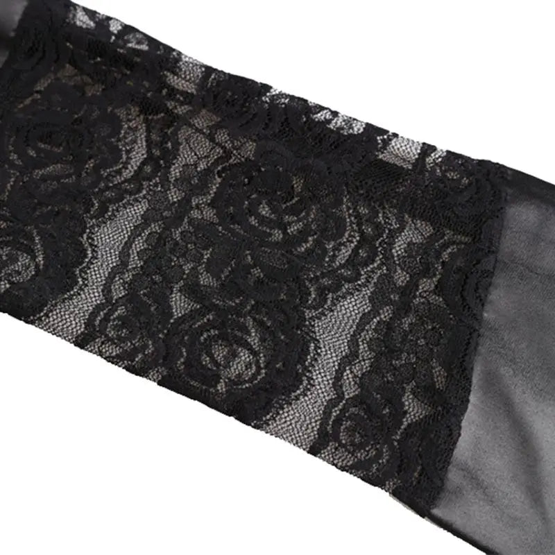 Lace Patchwork Artificial Leather Legging
