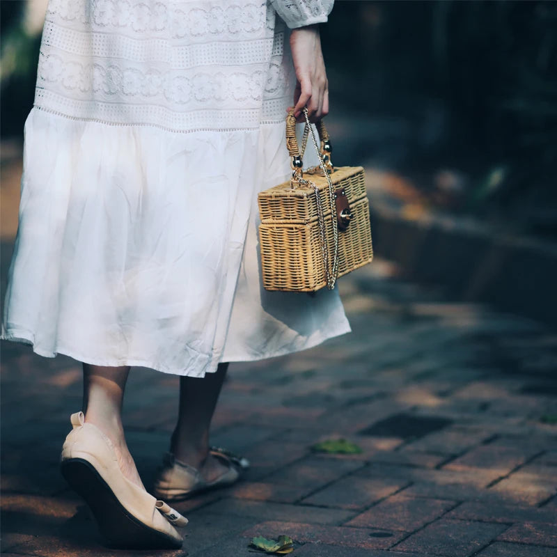 Rattan Straw Shoulder Bag