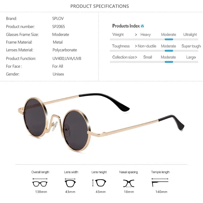 Round Metal Frame Sunglasses