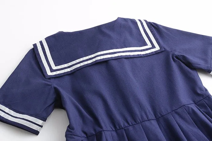 Sailor Collar Striped Dress