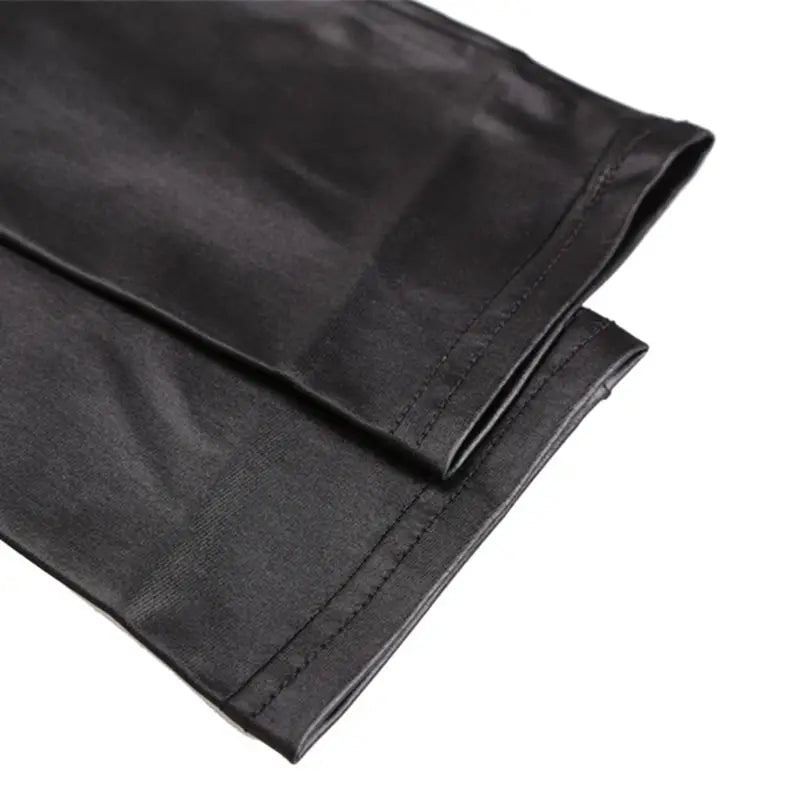 Lace Patchwork Artificial Leather Legging