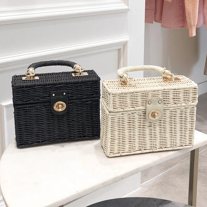 Rattan Straw Shoulder Bag