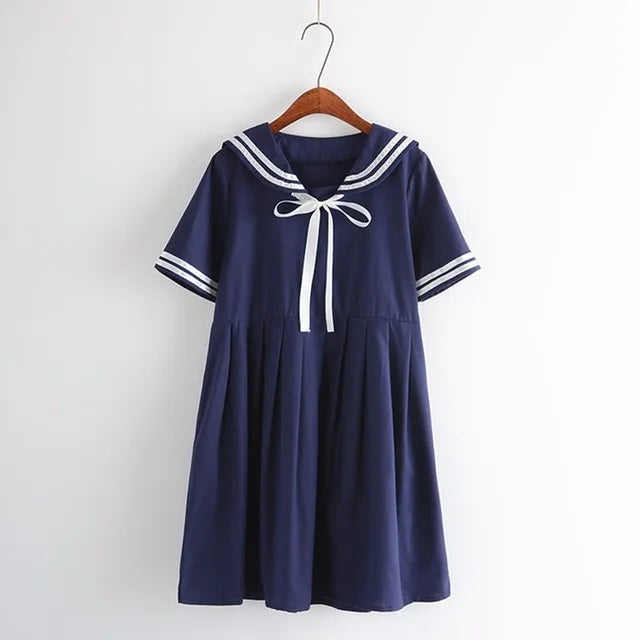 Sailor Collar Striped Dress