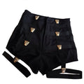 High Waist Bandage Hollow Out Shorts