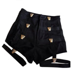 High Waist Bandage Hollow Out Shorts