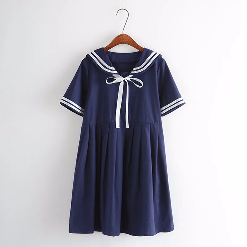 Sailor Collar Striped Dress