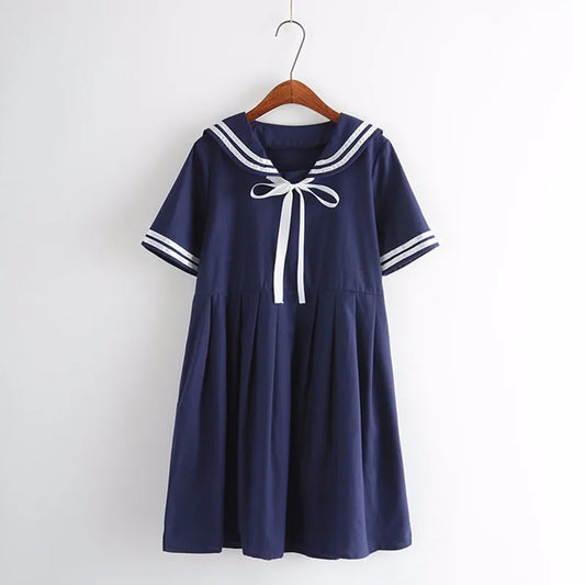 Sailor Collar Striped Dress
