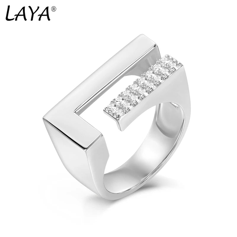 925 Sterling Sliver Shining Zircon Unique Design Ring