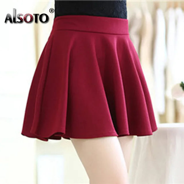 ALSOTO Striped Skater Skirt