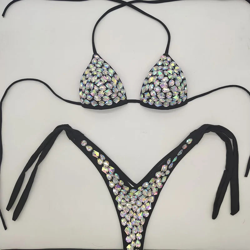 venus vacation Bandage Rhinestone Bikini