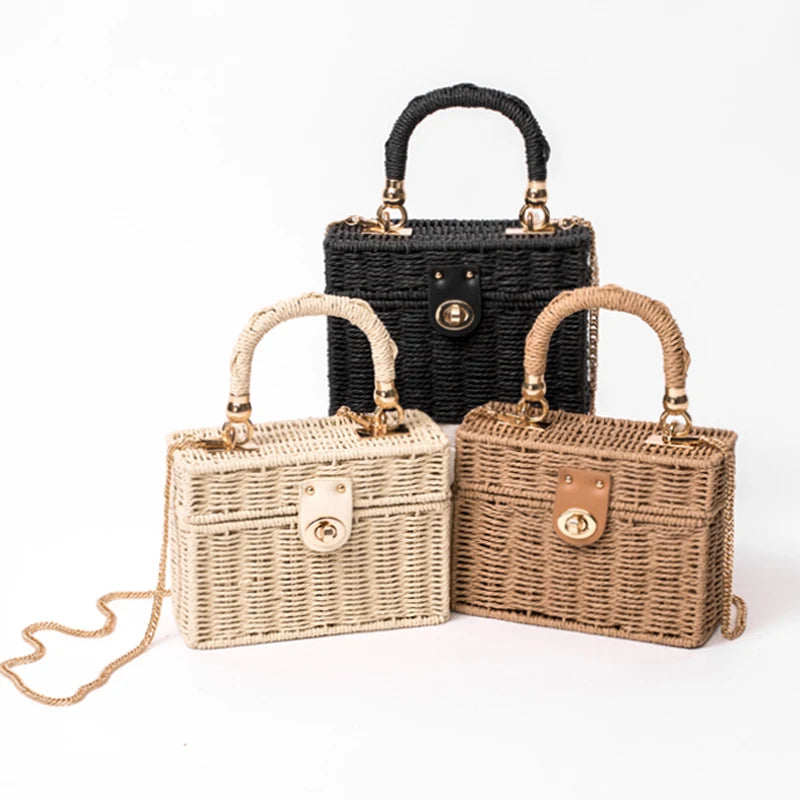 Rattan Straw Shoulder Bag