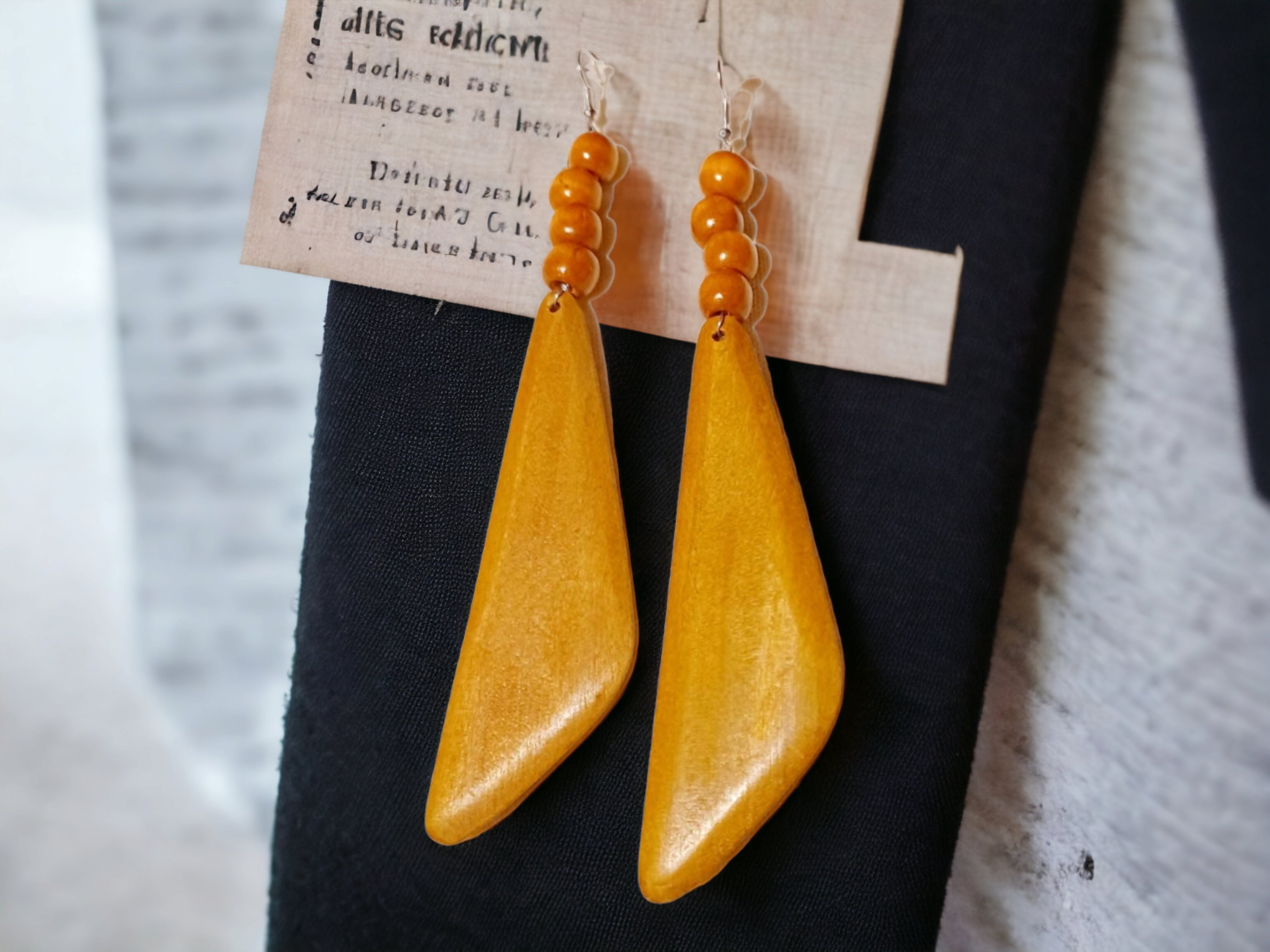 Handmade Geometric Design Wooden Earrings