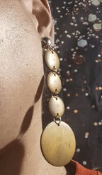 Handmade boho wood clip on earrings