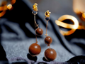 Handmade chunky clip on ball and chain clip on earrings