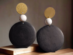 Handmade classic colors clip on earrings