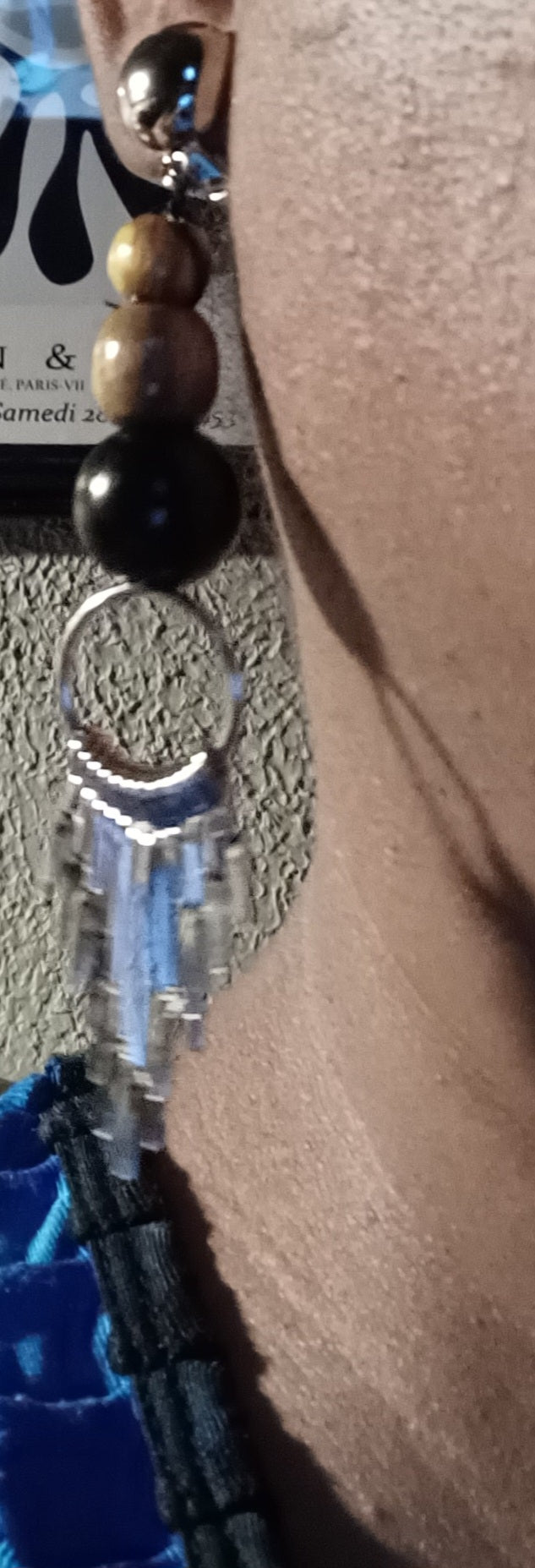 Handmade metal tassel clip on earrings