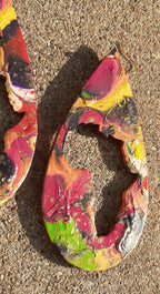 Handpainted Abstract Africa Wooden Earrings
