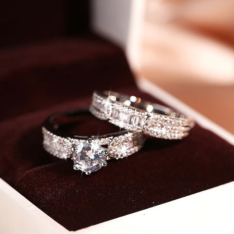 Two-piece Zircon Geometric Ring