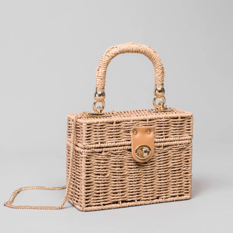 Rattan Straw Shoulder Bag
