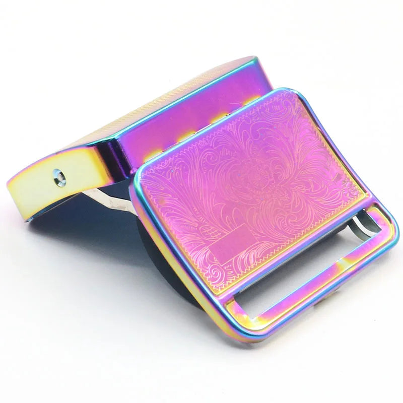 70/78mm Metal Rolling Machine Cigarette Tobacco Roller Box Cigarette Case rainbow silver Accessories