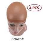 Nunify 6 Colors Beige Brown Black Nylon Wig Caps For Women 2Pcs Stocking Wig Caps Stretchy Nylon Close End Wig Cap