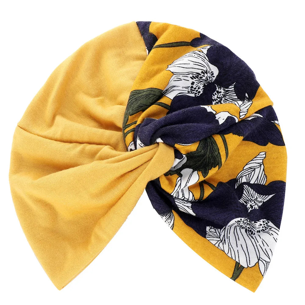Twist Knot Muslim Women Print Indian Chemo Cap Bonnet Turban Underscarf Cancer Beanies Islamic Arab Strech Femme Headwear Scarf