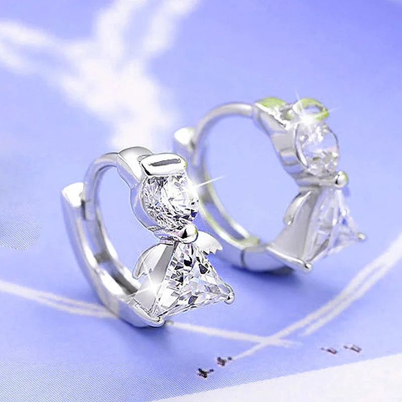 Angel Design 925 Sterling Silver Stud Earrings