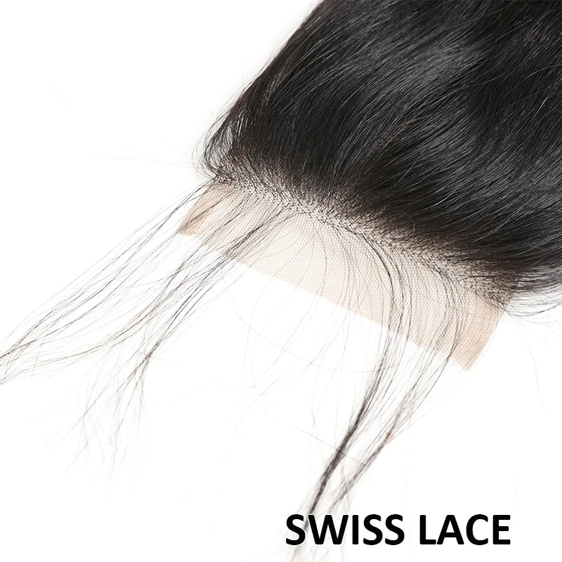 HD Lace Closure Brazilian Body Wave 4x4 5x5 Lace Closure With Baby Hair 100% Human Remy Hair 10"-20" AliQueen Hair