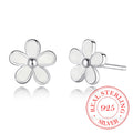 925 Sterling Silver White Daisy Stud Earrings