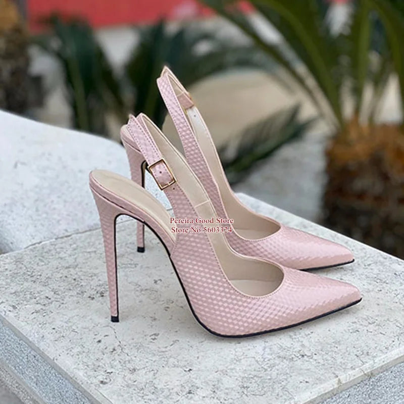 Snakeskin Slingback Pumps