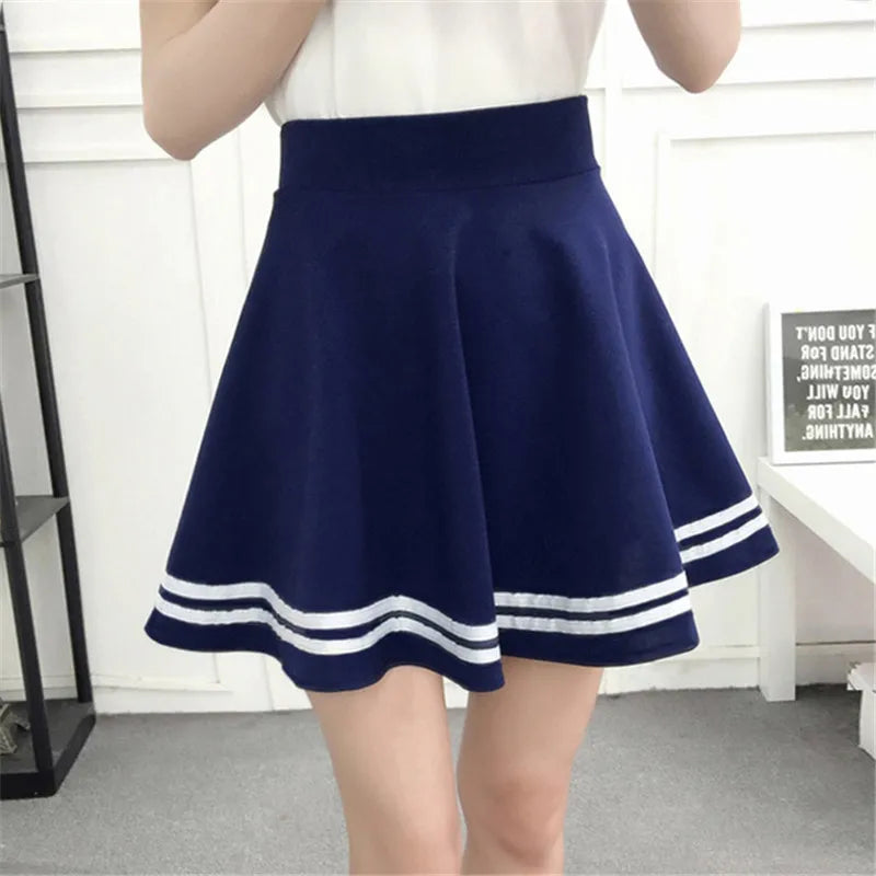 ALSOTO Striped Skater Skirt