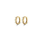 925 Sterling Silver Geometric Diamond Pavé CZ Zircon Charm Hoop Earrings