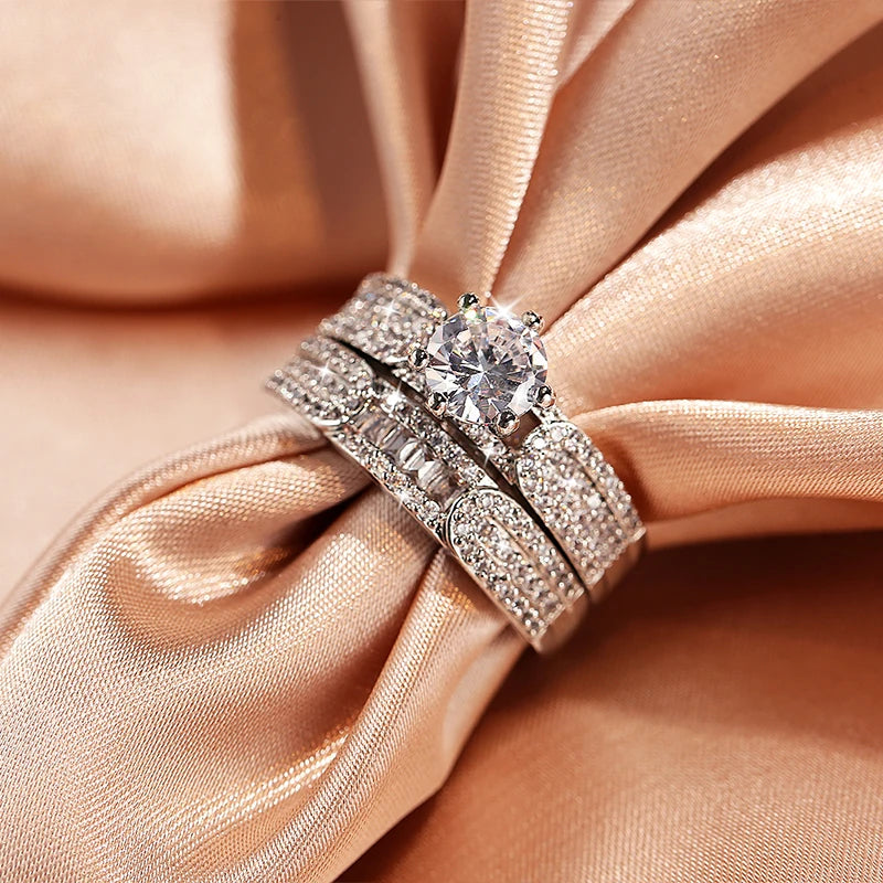 Two-piece Zircon Geometric Ring