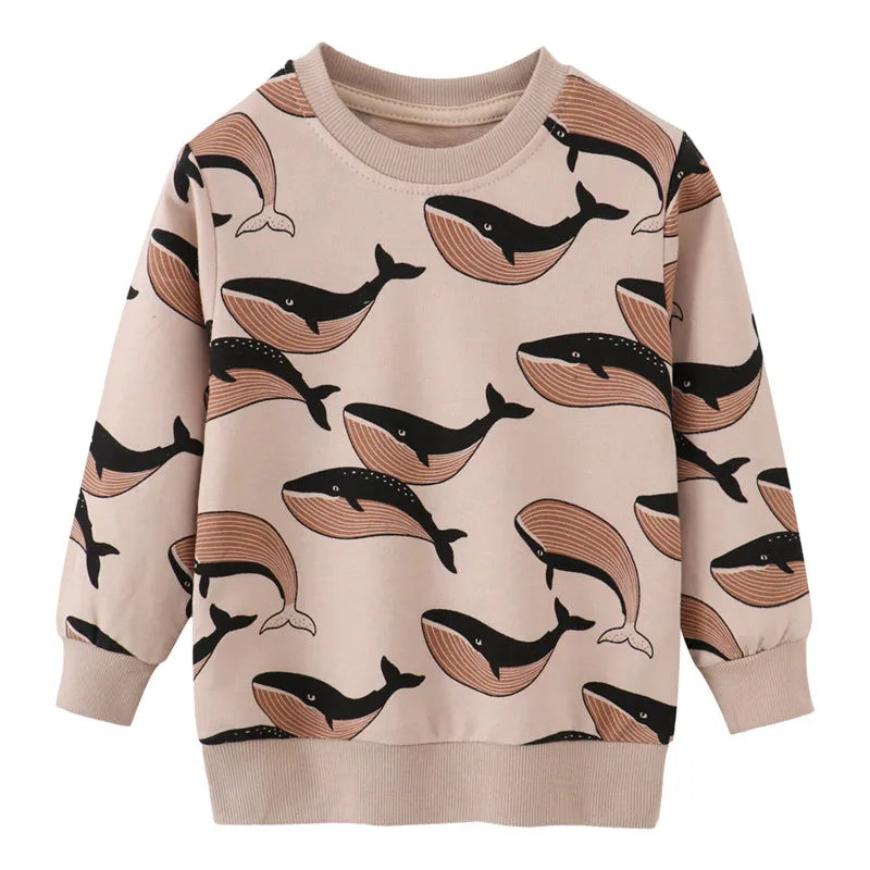 Whale Print Long Sleeve Sweatshirt