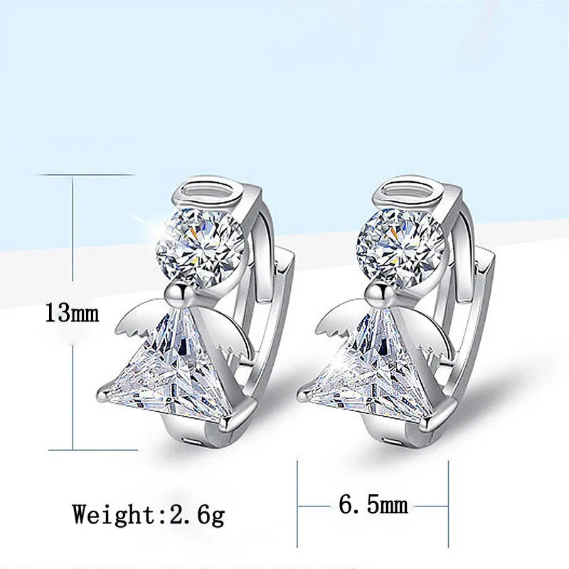Angel Design 925 Sterling Silver Stud Earrings