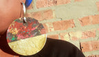 Huge 7 inch Abstract handpainted Wooden Earrings