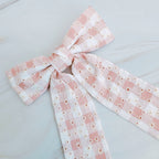 Daisy Picnic Gingham Bow Hair Clip